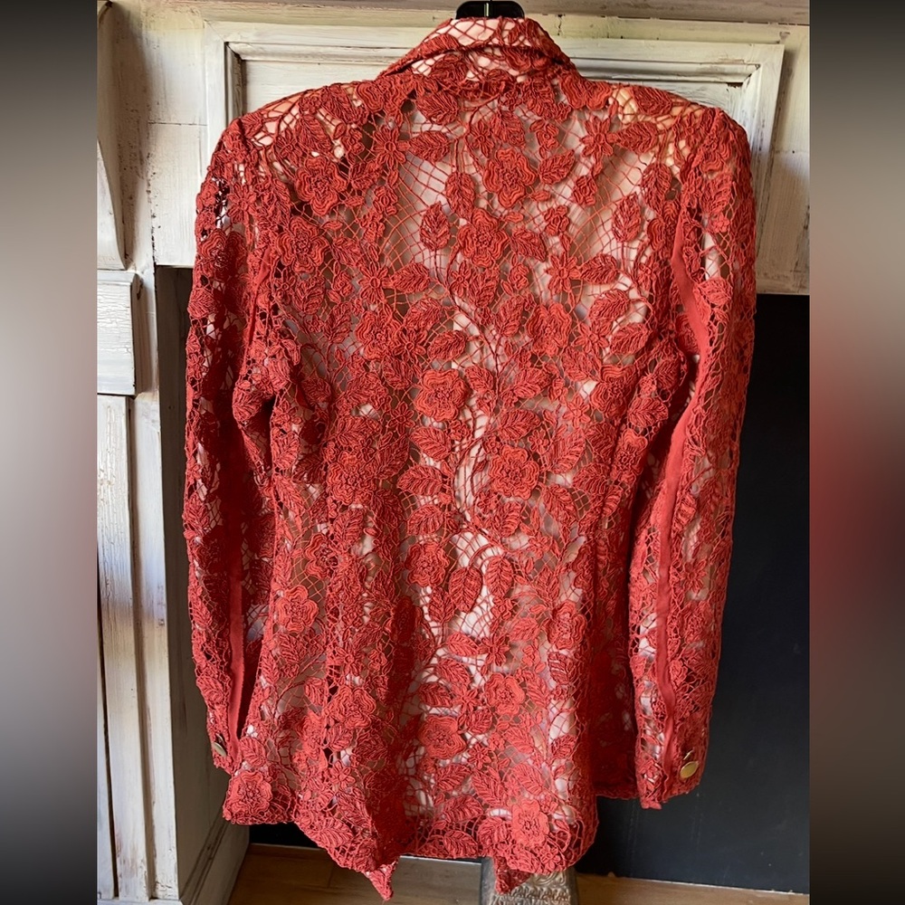 CULT GAIA Mackenzie Corded Sienna Lace Blazer Jacket Sz 4 Amended Buttons - Picture 6 of 11